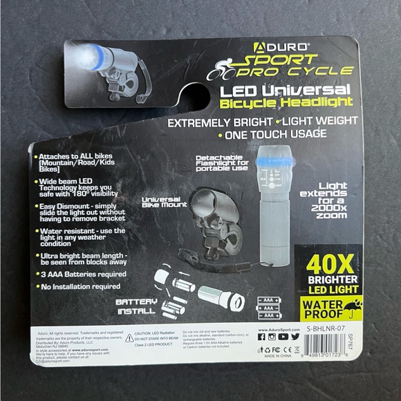 NIB Aduro Sport Pro Cycle LED Bicycle Headlight - Picture 2 of 2